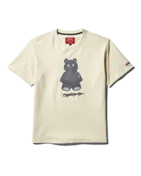 SHORT SLEEVE GRAPHIC MONEY BEAR T-SHIRT (APRICOT)