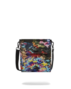 SLICED AND DICED CAMO MESSENGER SLING BAG