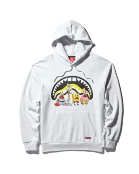 SPONGEBOB CREW SHARK HOODIE (LIGHT GREY)