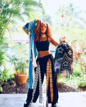 STAR RACER A.I.7 SANDFLOWER COLLAB BEADED BACKPACK
