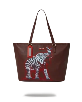 ZEBRA ELEPHANT RON ENGLISH COLLAB TOTE